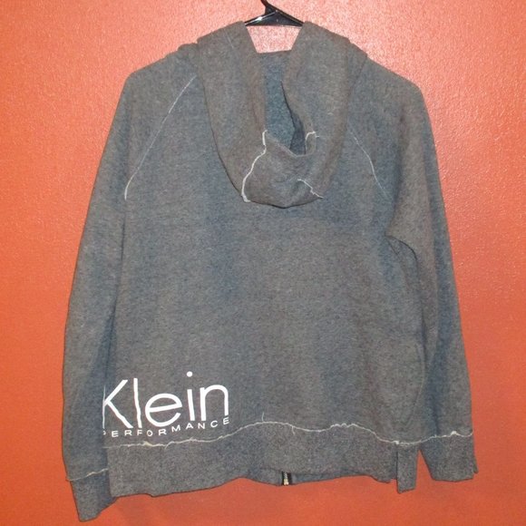 Calvin Klein Performance Woman Large Grey White Long Sleeve Hooded Jacket - Picture 7 of 7